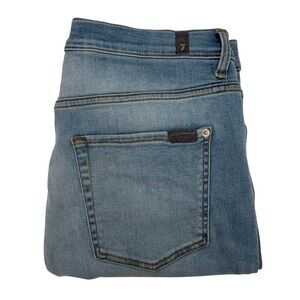 7 For All Mankind‎ Cropped Alexa Jeans Cut Hem Light Wash Denim Size 32
